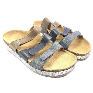 Aetrex Womens Isabelle Leather Open Toe Casual Slide Sandals Aetrex Womens Isabelle Leather Open Toe Casual Slide Sandals